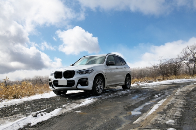 BMW/X3 M40dと－5℃の高原を走ります。