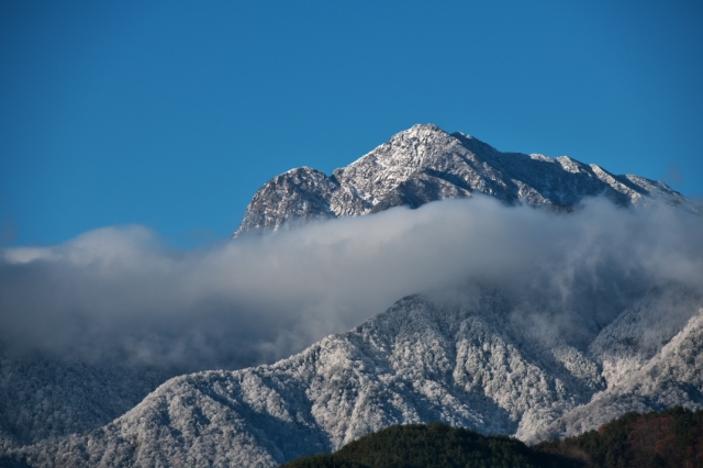 美しい積雪の甲斐駒ヶ岳