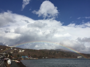 山中湖の虹